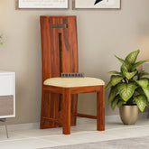 Maurice Solid Sheesham Wood High Back Chair (Natural Finish)